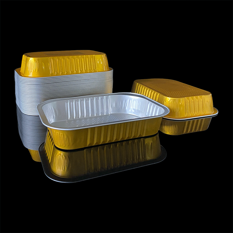 350ML Rectangular Series Aluminum Foil Container Lunch Box Takeaway Packaging Box Air Fryer Disposable Box Wholesale