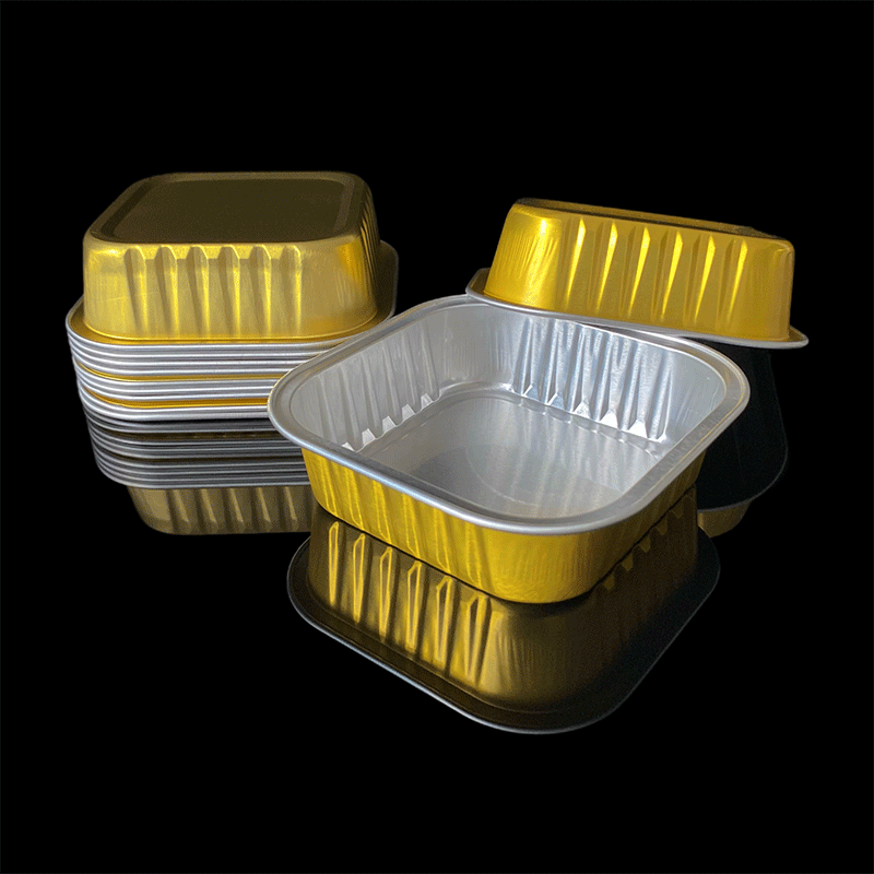 115ML Rectangular Series Aluminum Foil Container Lunch Box Takeaway Packaging Box Air Fryer Tin Foil Tray Wholesale Tin Foil