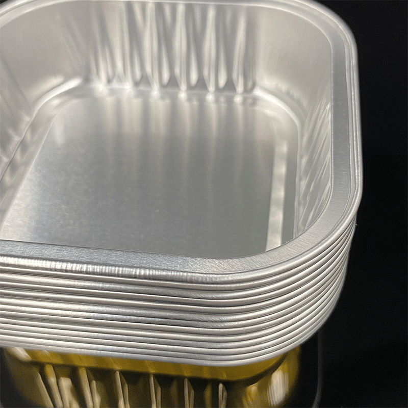 115ML Rectangular Series Aluminum Foil Container Lunch Box Takeaway Packaging Box Air Fryer Tin Foil Tray Wholesale Tin Foil