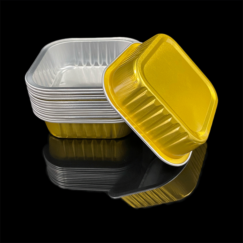 115ML Rectangular Series Aluminum Foil Container Lunch Box Takeaway Packaging Box Air Fryer Tin Foil Tray Wholesale Tin Foil