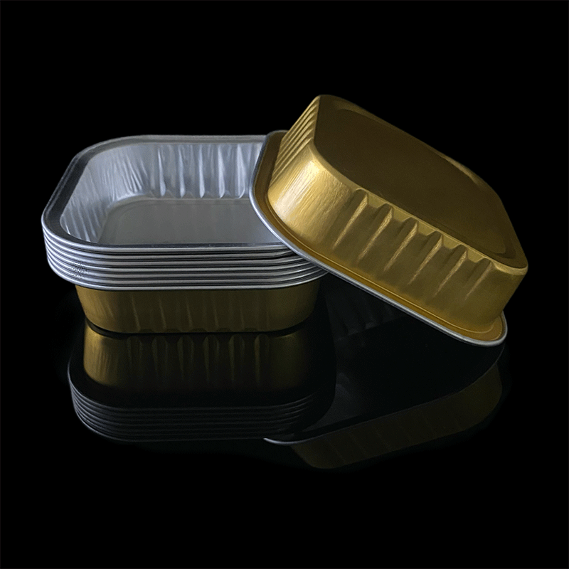 Square Aluminum Foil Box Baking Cake Dessert Box High Temperature Resistant Aluminum Foil Lunch Box Disposable Packaging Box Food Grade Lunch Box