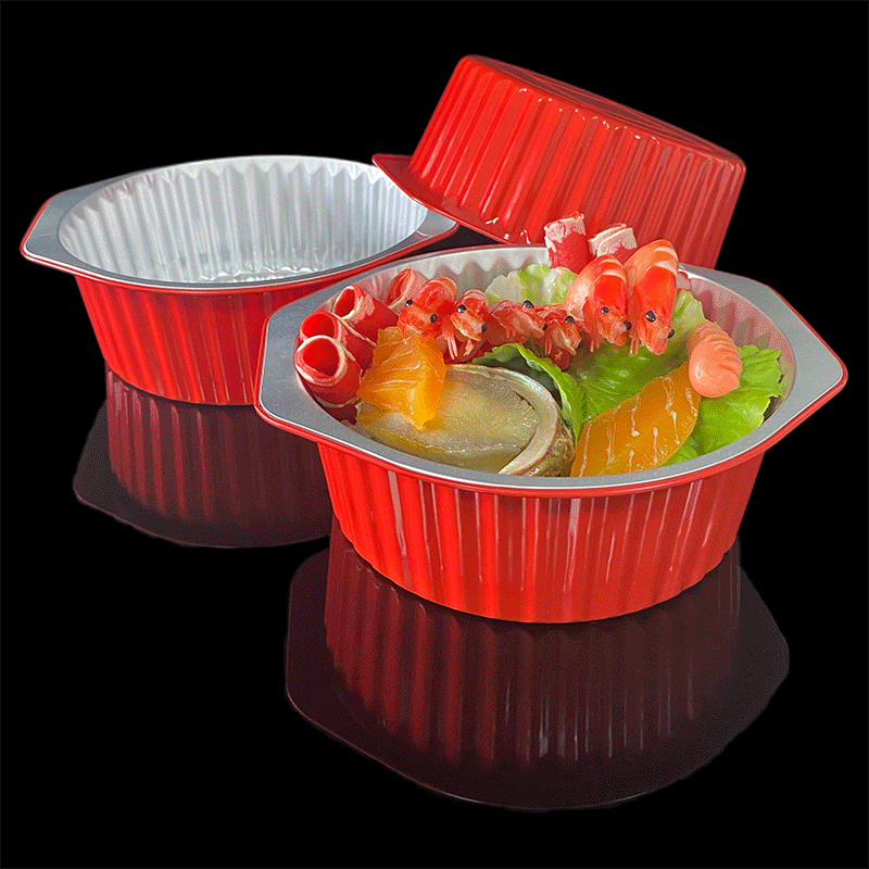 Manufacturers Wholesale Disposable Lunch Box 1500ML With Ears Hot Pot Pre-Prepared Food Takeaway Packaging Aluminum Foil Lunch Box Container