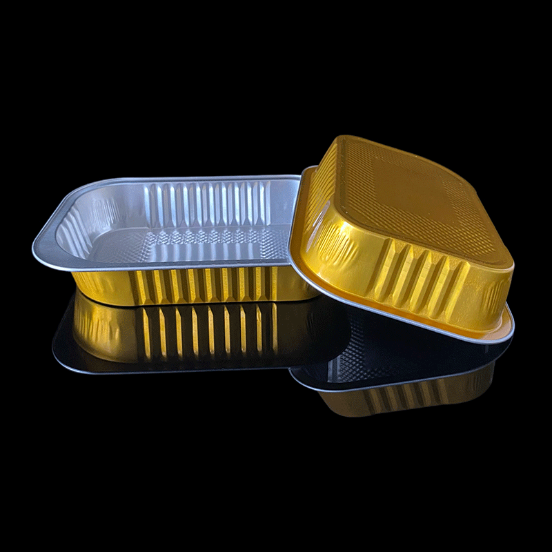 350ML Rectangular Series Aluminum Foil Container Lunch Box Takeaway Packaging Box Air Fryer Disposable Box Wholesale