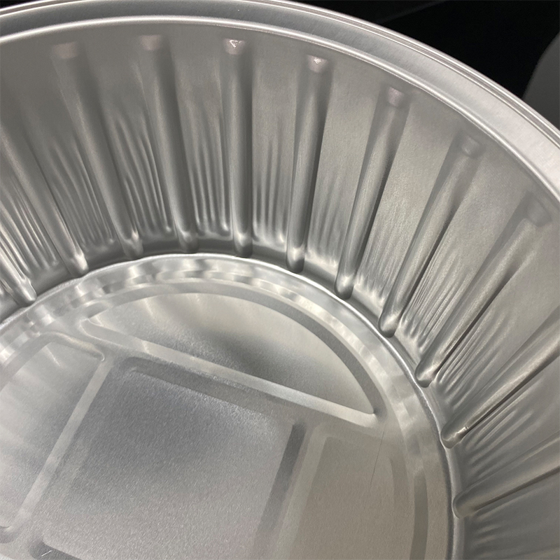 Red 1525ML Round Series Food Grade Aluminum Foil Container Lunch Box Custom Takeaway Packaging Box Air Fryer