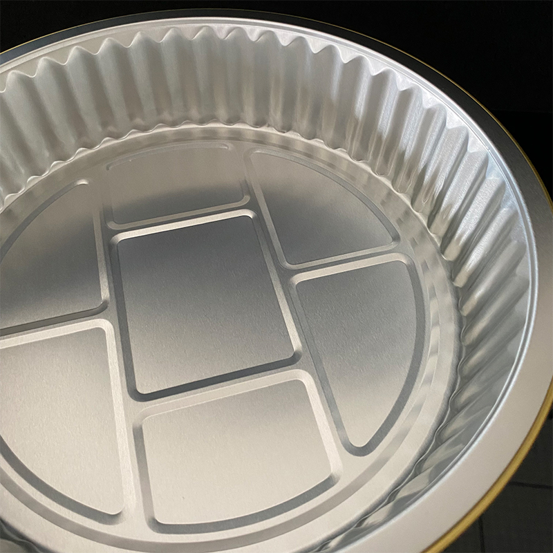 Gold 2000ML Round Series Aluminum Foil Container Lunch Box Takeaway Disposable Packaging Box Air Fryer Wholesale