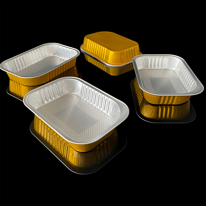 How does the 350MLrectangular series aluminum foil lunch box meet the needs of modern catering through its multifunctional characteristics?