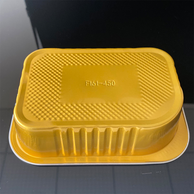 Food Disposable Takeaway Packaging Box 450ML Aluminum Foil Lunch Box Barbecue Baked Rice Grilled Fish Tray Pre-Prepared Food Packaging Aluminum Foil Container