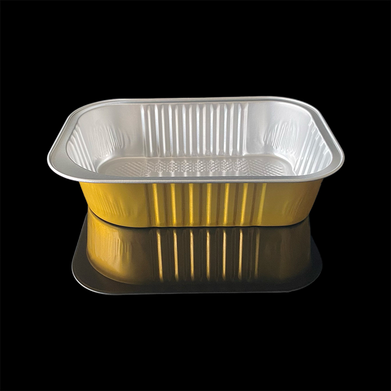 Food Disposable Takeaway Packaging Box 450ML Aluminum Foil Lunch Box Barbecue Baked Rice Grilled Fish Tray Pre-Prepared Food Packaging Aluminum Foil Container