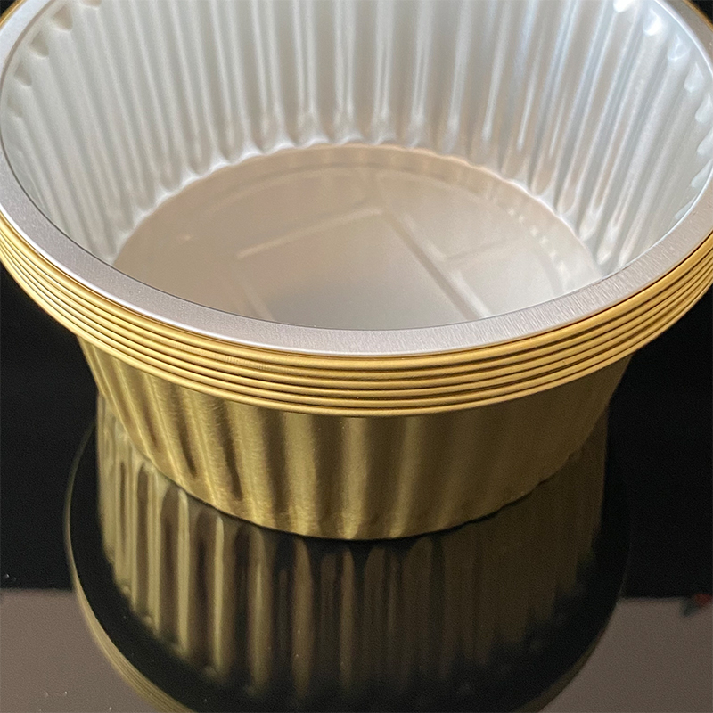 620ML Round Thick High And Low Temperature Resistant Aluminum Foil Lunch Box Disposable Packaged Soup Box Pre-Prepared Food Hot Pot Food Grade Aluminum Foil Container