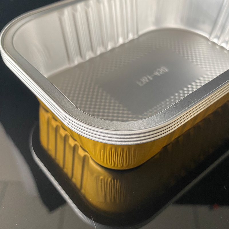 Food Disposable Takeaway Packaging Box 450ML Aluminum Foil Lunch Box Barbecue Baked Rice Grilled Fish Tray Pre-Prepared Food Packaging Aluminum Foil Container
