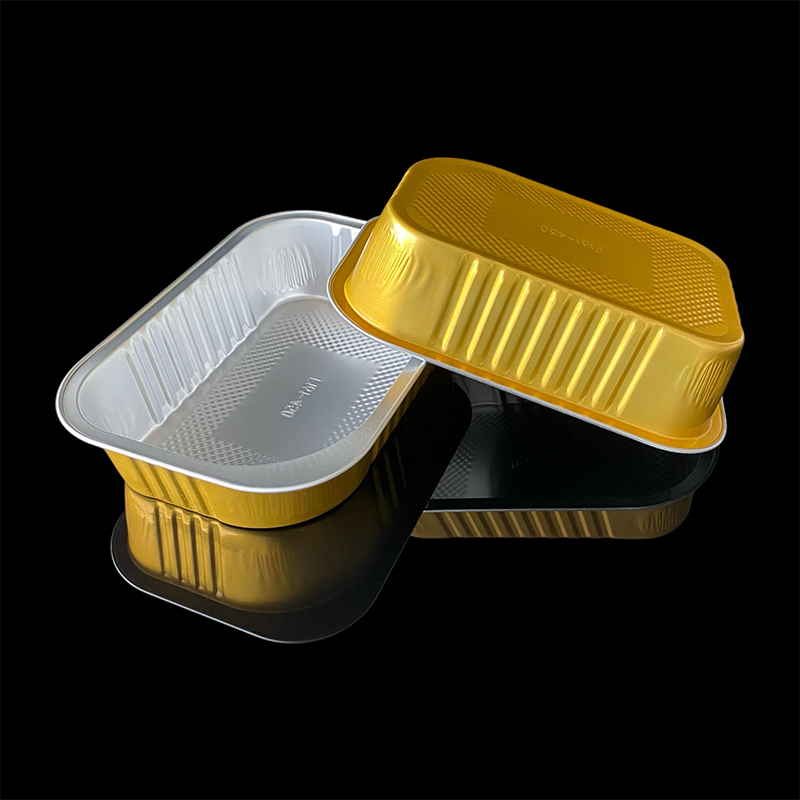 Food Disposable Takeaway Packaging Box 450ML Aluminum Foil Lunch Box Barbecue Baked Rice Grilled Fish Tray Pre-Prepared Food Packaging Aluminum Foil Container