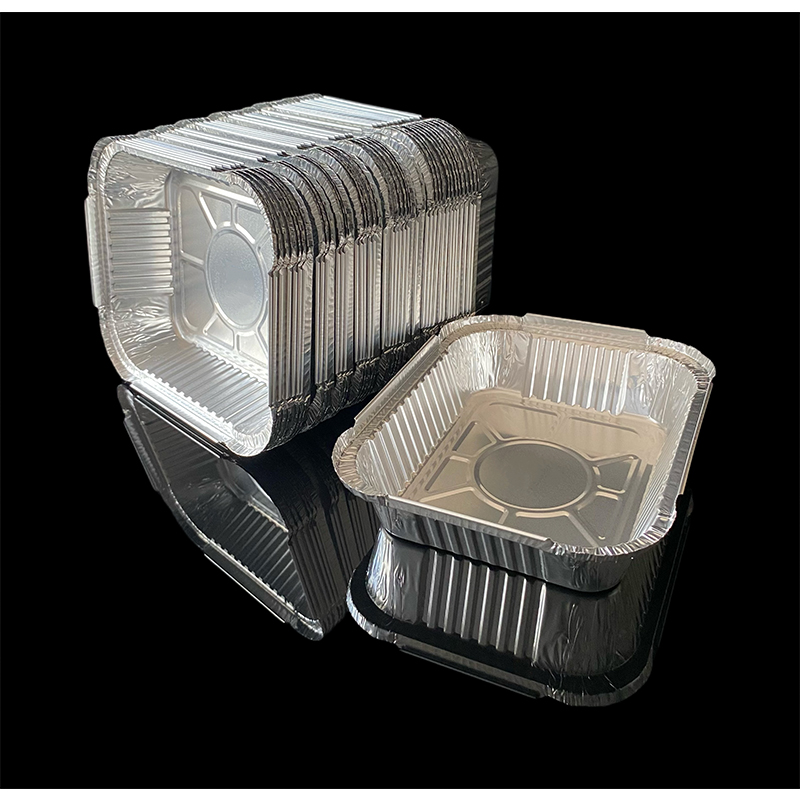 580ML Disposable Commercial Tin Foil Silver Lunch Box Air Fryer With Aluminum Foil Lunch Box Takeaway Packaging Airplane Insulation Aluminum Lunch Box