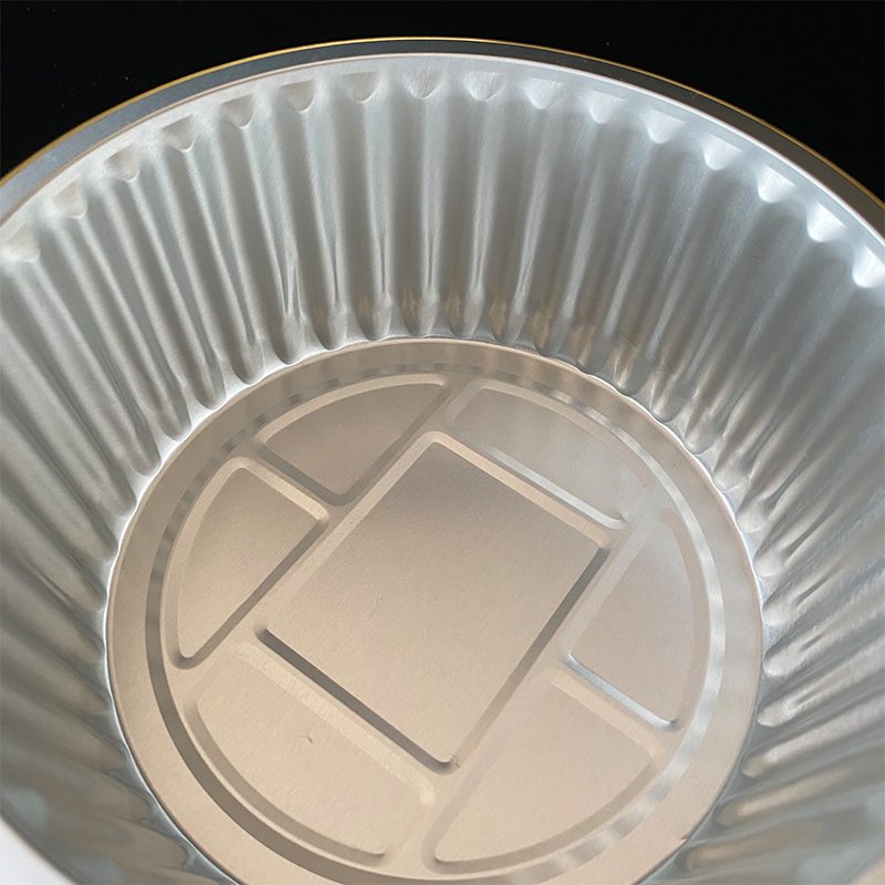 620ML Round Thick High And Low Temperature Resistant Aluminum Foil Lunch Box Disposable Packaged Soup Box Pre-Prepared Food Hot Pot Food Grade Aluminum Foil Container