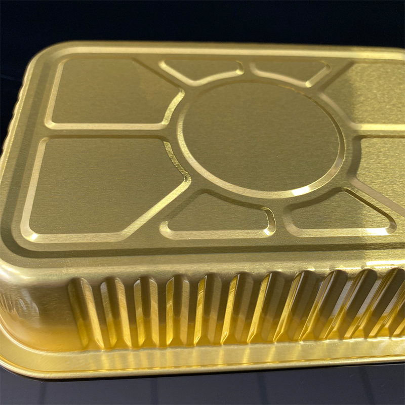 580ML Disposable Packaging Box Food Grade Aluminum Foil Lunch Box Pre-Prepared Food Packaging Picnic Barbecue Takeaway Packaging Box Commercial