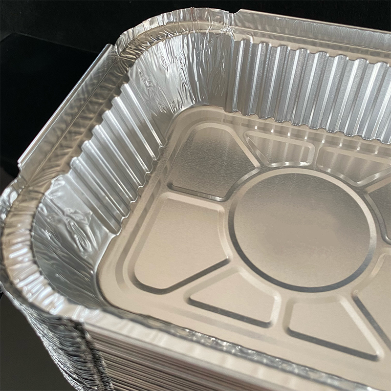 580ML Disposable Commercial Tin Foil Silver Lunch Box Air Fryer With Aluminum Foil Lunch Box Takeaway Packaging Airplane Insulation Aluminum Lunch Box