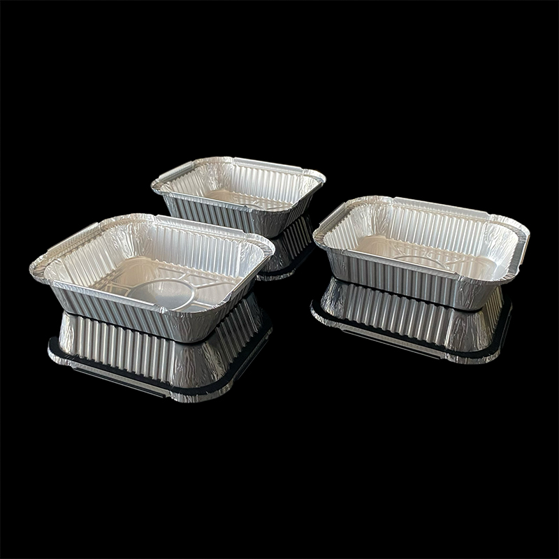 580ML Disposable Commercial Tin Foil Silver Lunch Box Air Fryer With Aluminum Foil Lunch Box Takeaway Packaging Airplane Insulation Aluminum Lunch Box