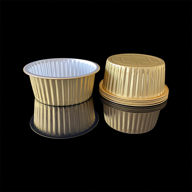 620ML Round Thick High And Low Temperature Resistant Aluminum Foil Lunch Box Disposable Packaged Soup Box Pre-Prepared Food Hot Pot Food Grade Aluminum Foil Container