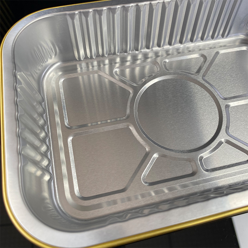 580ML Disposable Packaging Box Food Grade Aluminum Foil Lunch Box Pre-Prepared Food Packaging Picnic Barbecue Takeaway Packaging Box Commercial