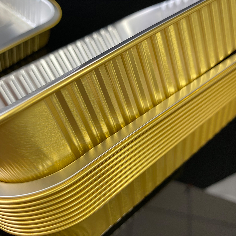 580ML Disposable Packaging Box Food Grade Aluminum Foil Lunch Box Pre-Prepared Food Packaging Picnic Barbecue Takeaway Packaging Box Commercial