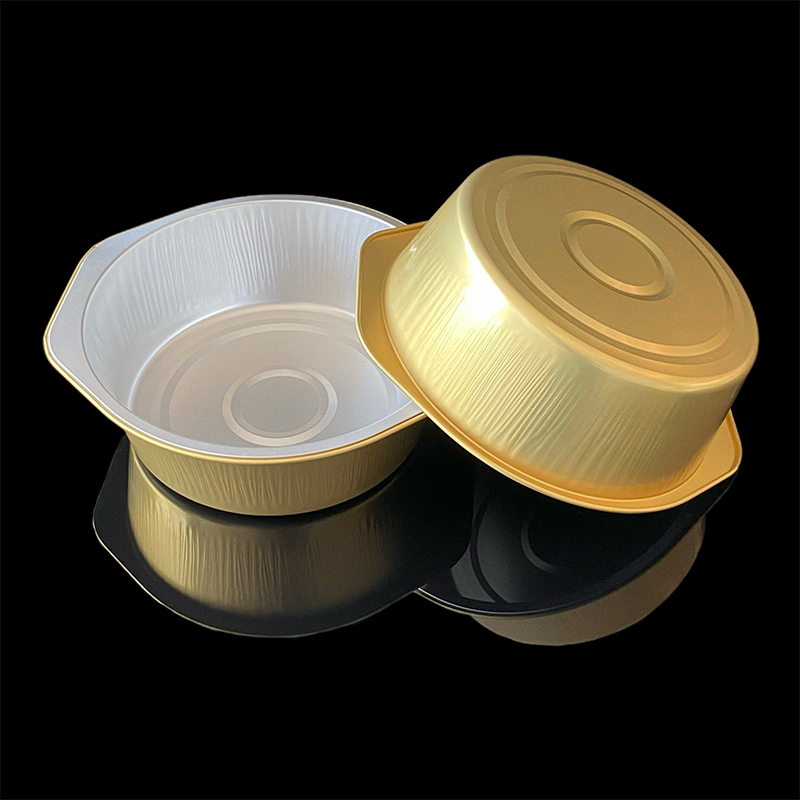 1430ML Disposable Gold Aluminum Foil Lunch Box Can Be Heated Hot Pot Barbecue Takeaway Insulation Pre-Prepared Food Environmentally Friendly Packaging Box Commercial