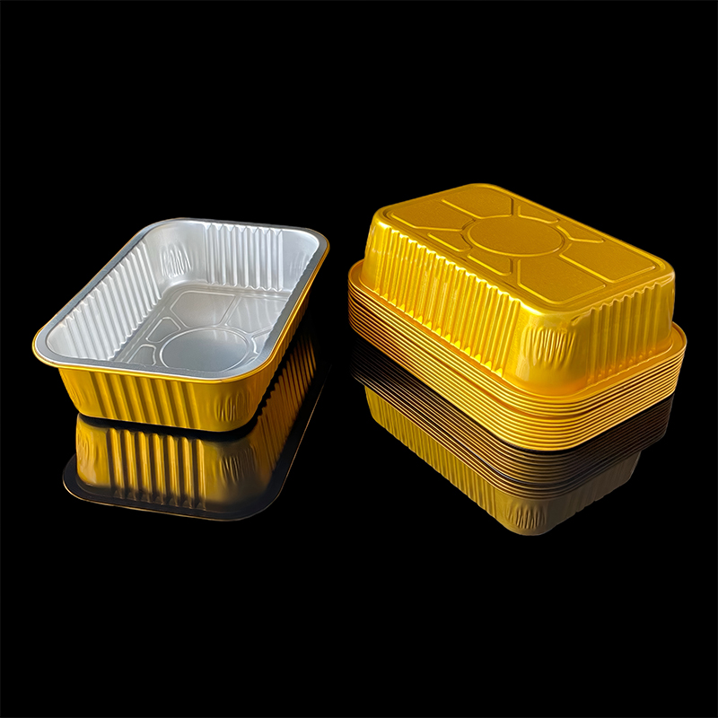 Factory Direct Sales 750ML Rectangular Disposable Takeaway Packaging Box Barbecue Pre-Prepared Dishes Commercial Food Grade Aluminum Foil Lunch Box