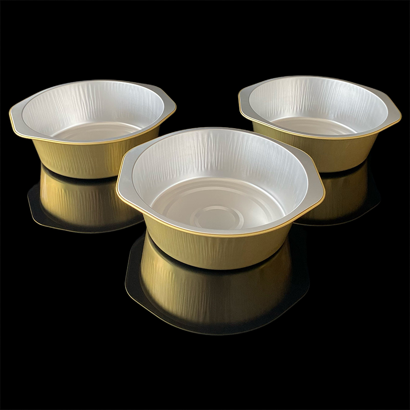 1430ML Disposable Gold Aluminum Foil Lunch Box Can Be Heated Hot Pot Barbecue Takeaway Insulation Pre-Prepared Food Environmentally Friendly Packaging Box Commercial