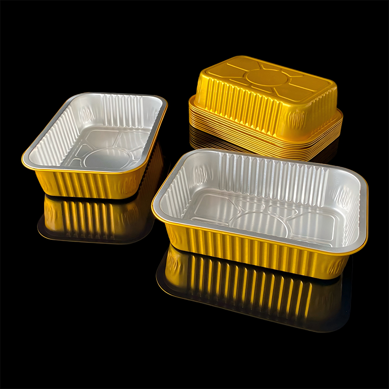 Factory Direct Sales 750ML Rectangular Disposable Takeaway Packaging Box Barbecue Pre-Prepared Dishes Commercial Food Grade Aluminum Foil Lunch Box