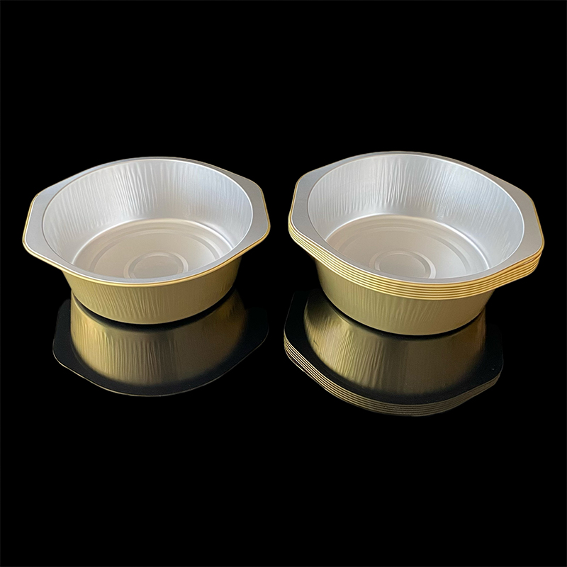 1430ML Disposable Gold Aluminum Foil Lunch Box Can Be Heated Hot Pot Barbecue Takeaway Insulation Pre-Prepared Food Environmentally Friendly Packaging Box Commercial