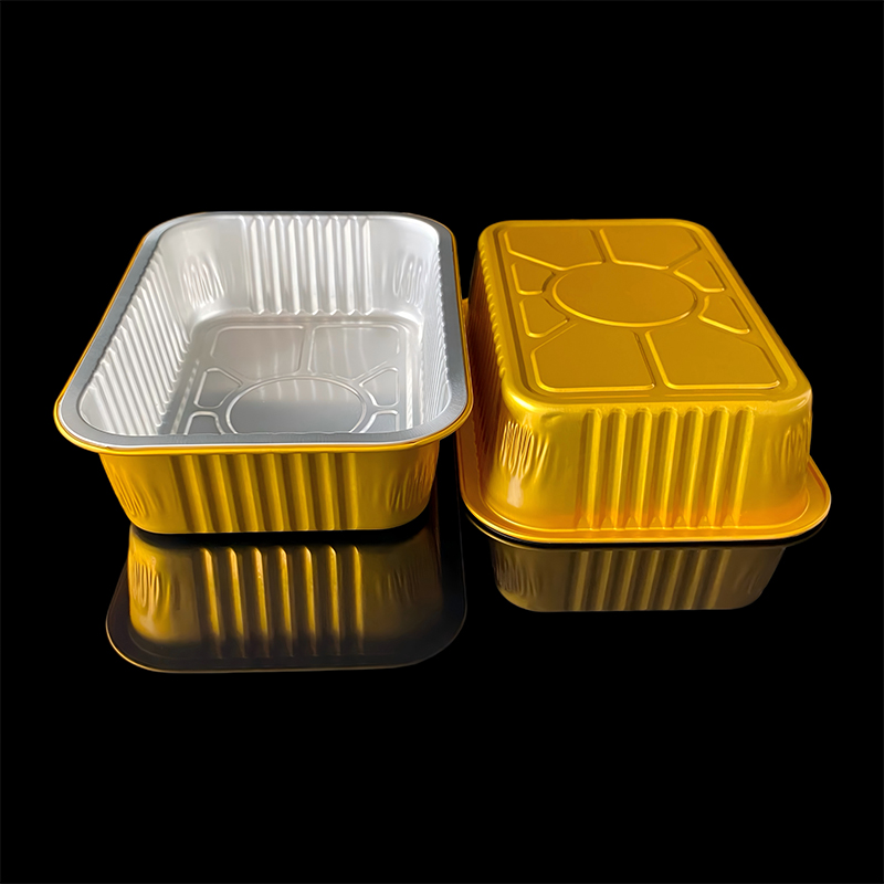 Factory Direct Sales 750ML Rectangular Disposable Takeaway Packaging Box Barbecue Pre-Prepared Dishes Commercial Food Grade Aluminum Foil Lunch Box