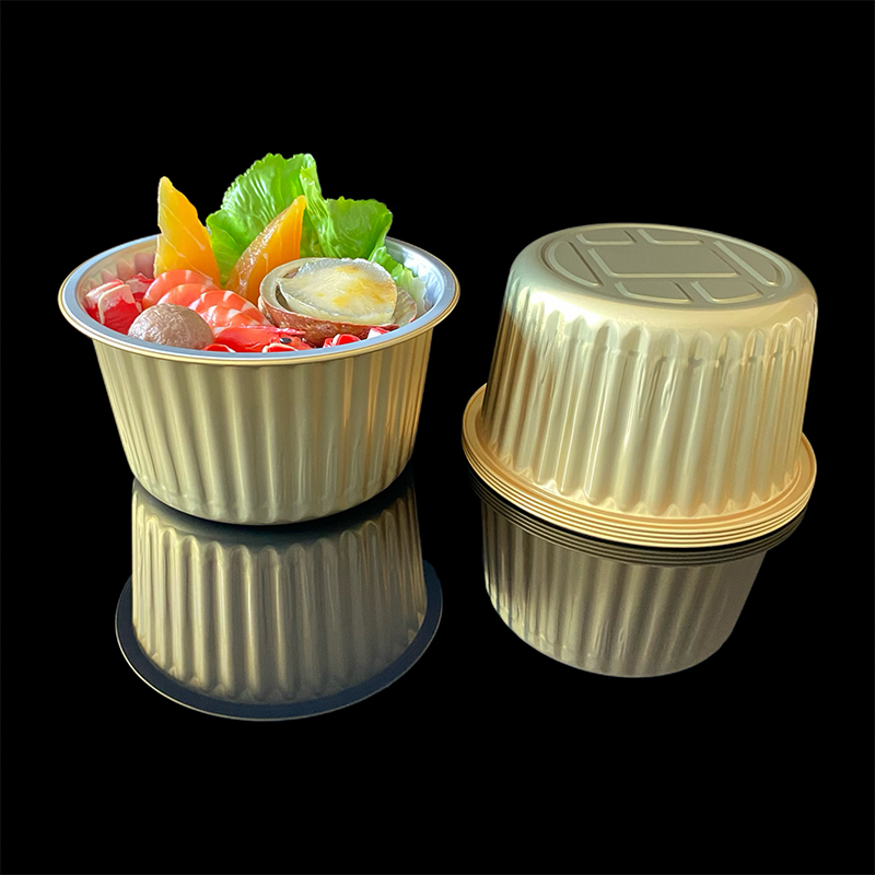 1700ML Food Grade Round Commercial Environmentally Friendly Lunch Box Thickened Disposable Takeaway Barbecue Pre-Prepared Food Aluminum Foil Lunch Box