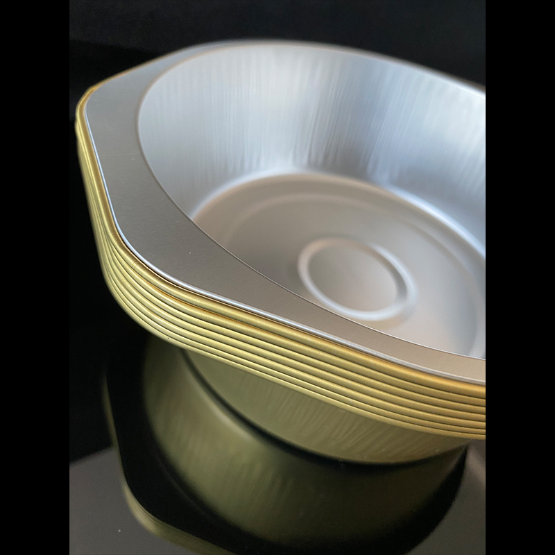 1430ML Disposable Gold Aluminum Foil Lunch Box Can Be Heated Hot Pot Barbecue Takeaway Insulation Pre-Prepared Food Environmentally Friendly Packaging Box Commercial