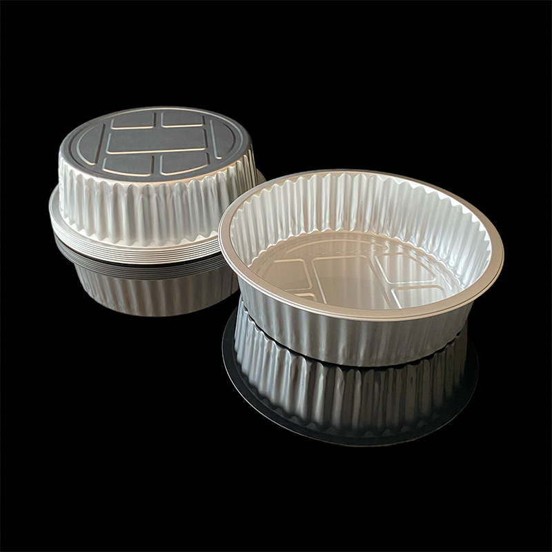 2500ML Food Grade Disposable Takeaway Packaging Round Aluminum Foil Container Pre-Prepared Dishes Grilled Fish Barbecue Aluminum Foil Lunch Box