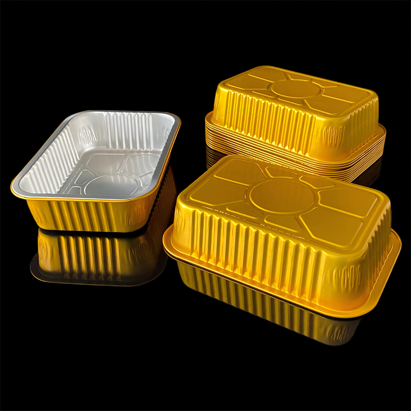 Factory Direct Sales 750ML Rectangular Disposable Takeaway Packaging Box Barbecue Pre-Prepared Dishes Commercial Food Grade Aluminum Foil Lunch Box