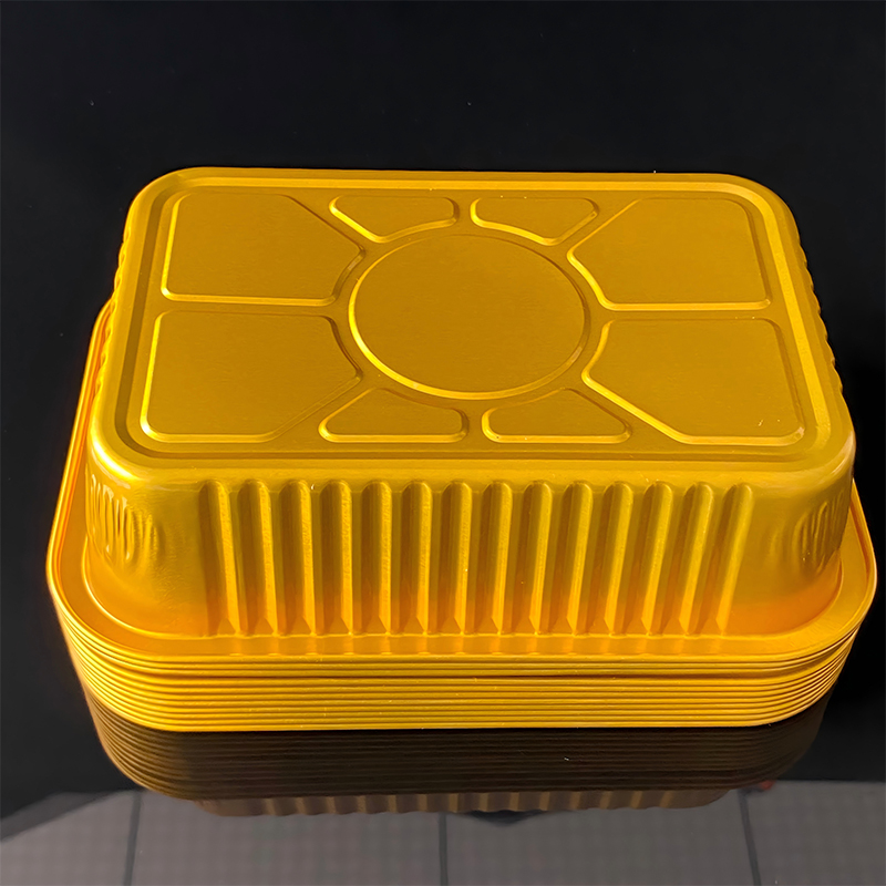 Factory Direct Sales 750ML Rectangular Disposable Takeaway Packaging Box Barbecue Pre-Prepared Dishes Commercial Food Grade Aluminum Foil Lunch Box