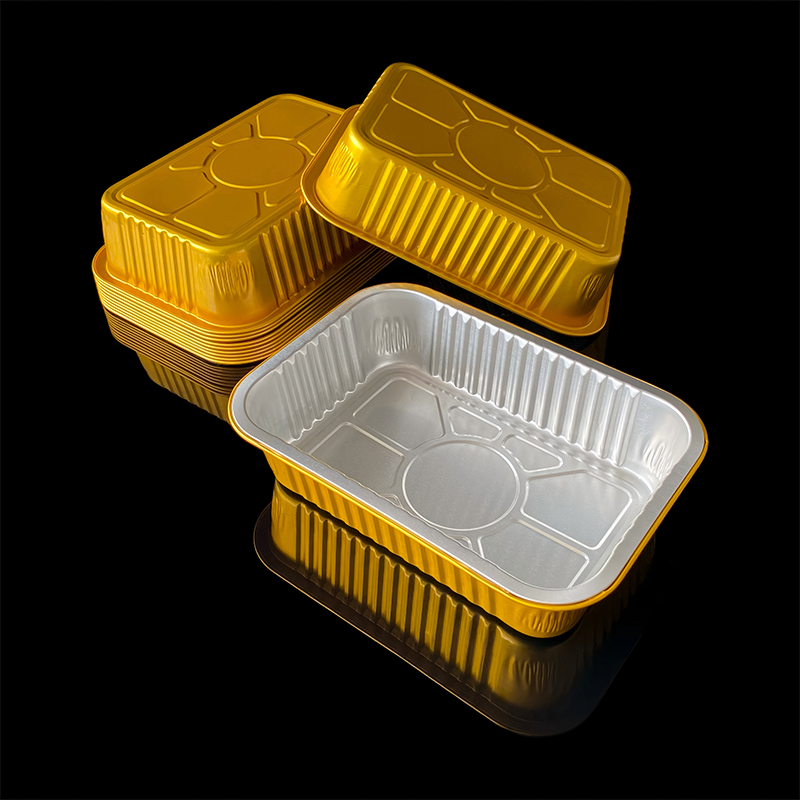 Factory Direct Sales 750ML Rectangular Disposable Takeaway Packaging Box Barbecue Pre-Prepared Dishes Commercial Food Grade Aluminum Foil Lunch Box